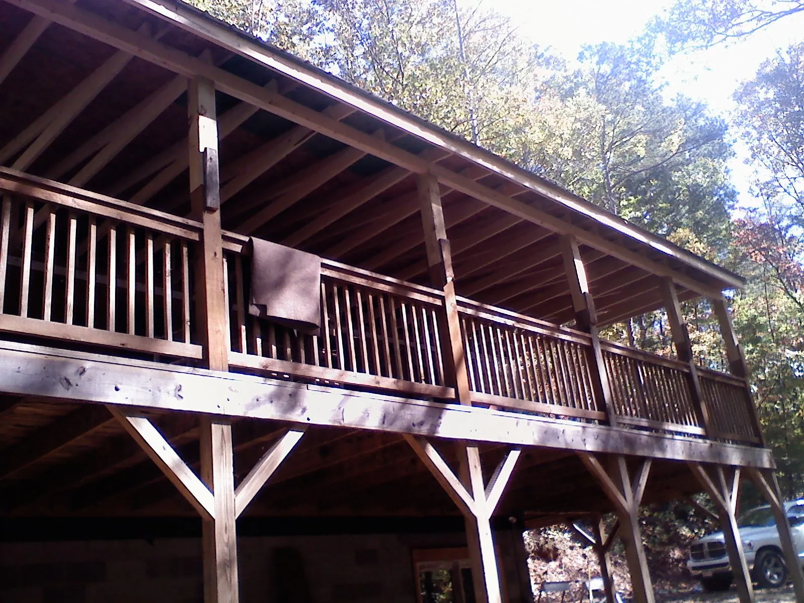 Timber framing under a new elevated porch and deck — Roof Leak Repair in Saint Simons Island by Roofing Brothers